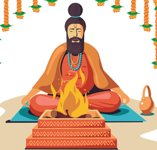 Pandit performing puja